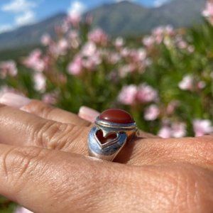 ❤️❤️ 925 CNA Silver Carnelian Stone RING